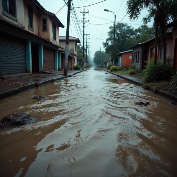 Sonho com água barrenta de chuva