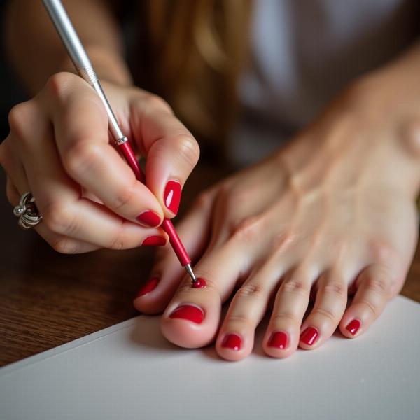 Sonhando em cortar ou pintar as unhas dos pés