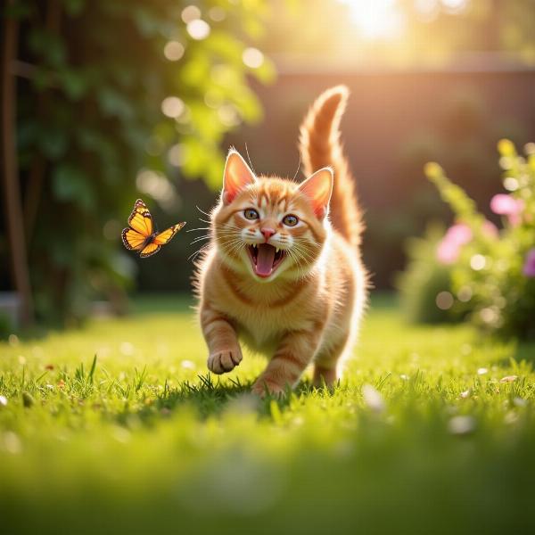 Gato Laranja Brincando