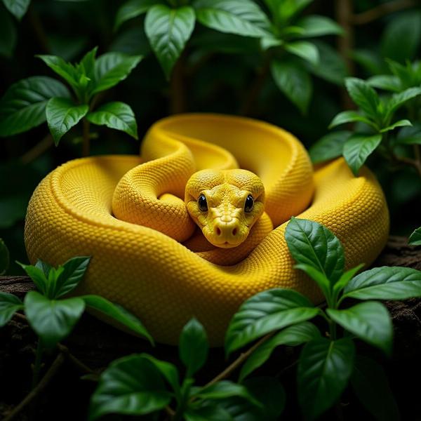 Jiboia Amarela na Floresta em Sonho: Conexão com a Natureza