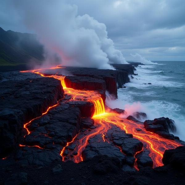 Sonhar com lava de vulcão escorrendo