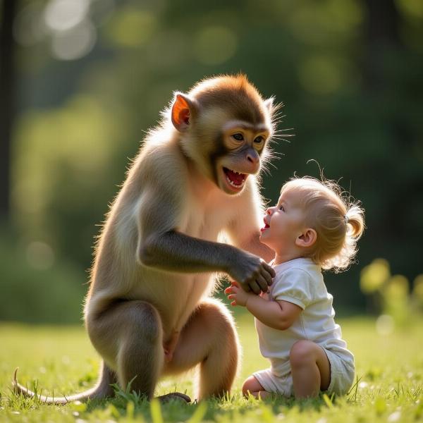 Macaco brincando representando a criança interior