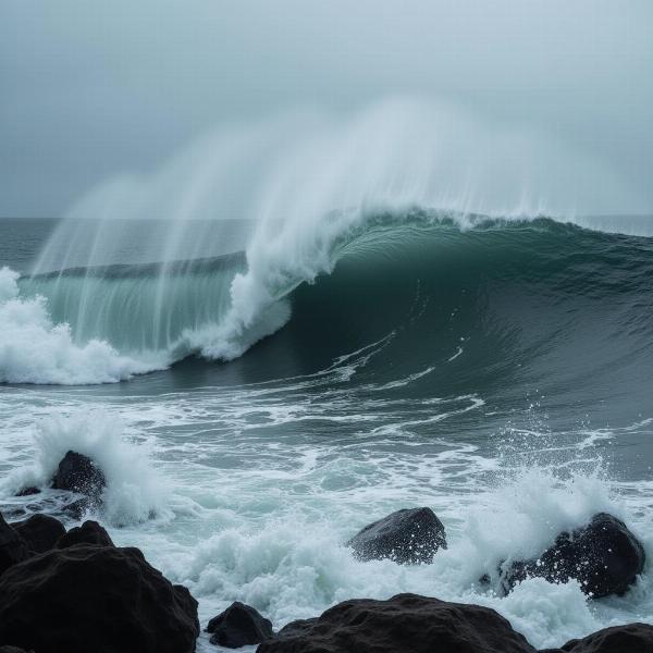 Ondas do mar grandes em sonho: cores e formas