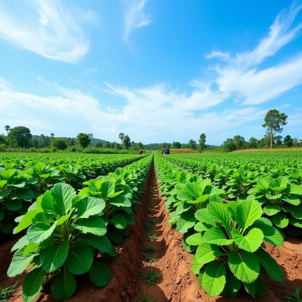 Plantação de mandioca