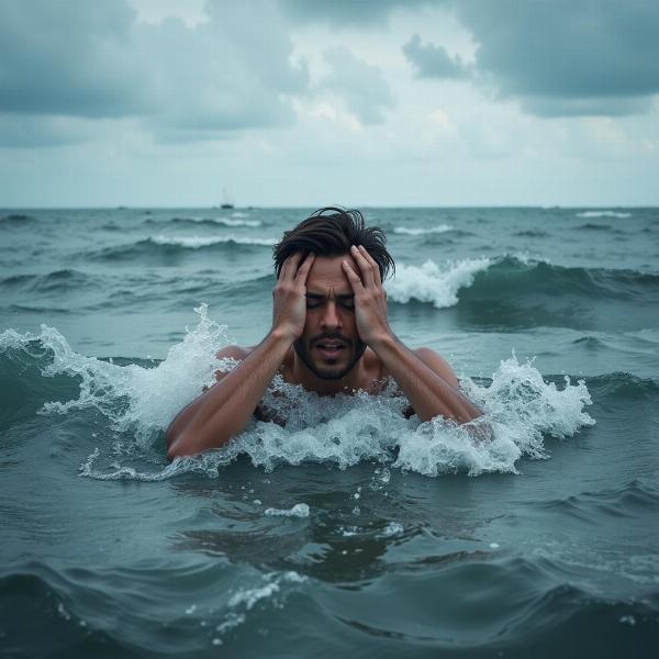 Sonhar com afogamento no mar e ansiedade