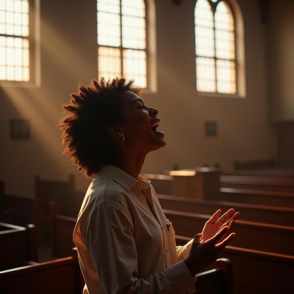 Sonhando em cantar louvores na igreja