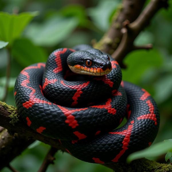 Sonhar com cobra preta e vermelha: significado