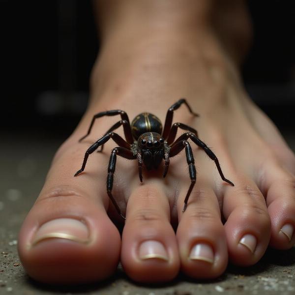 Sonhar com aranha picando o pé: Medo e Insegurança