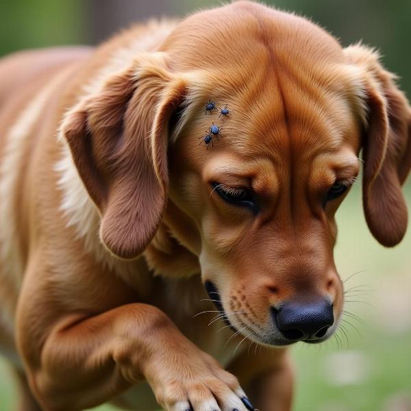 Sonhar com carrapato em cachorro