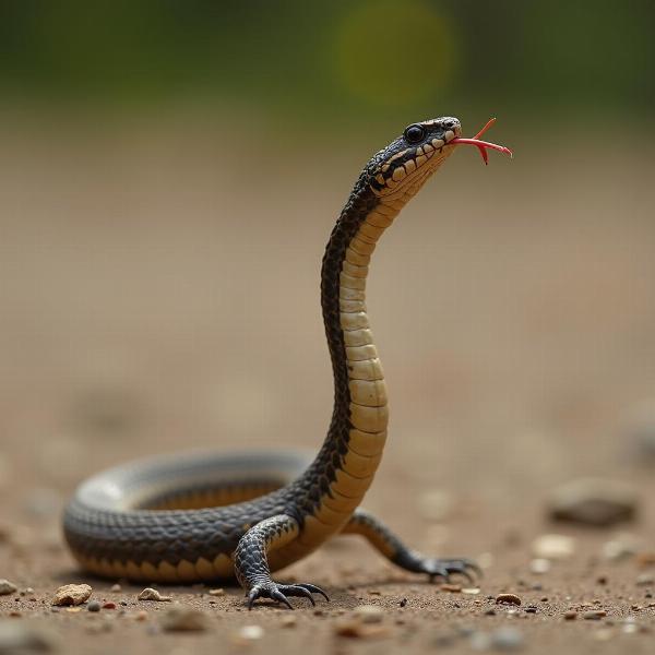 Sonhar com cobra fina e pequena atacando