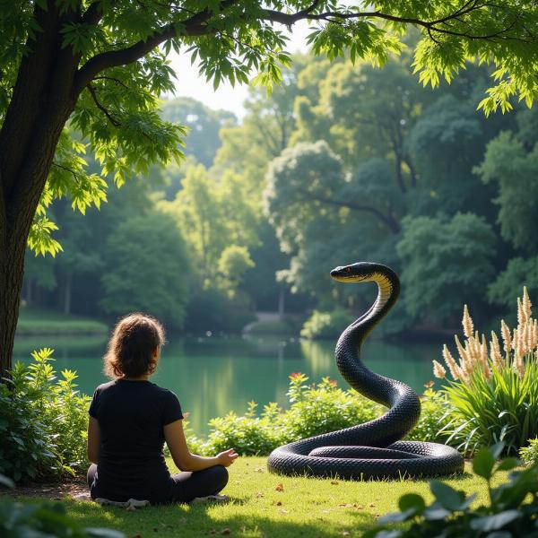 Sonhar com cobra preta reflexão