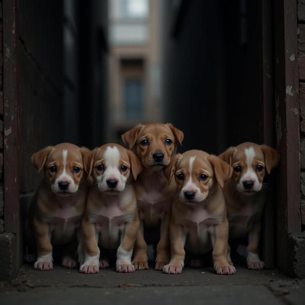 Sonhar com filhotes de cachorro abandonados