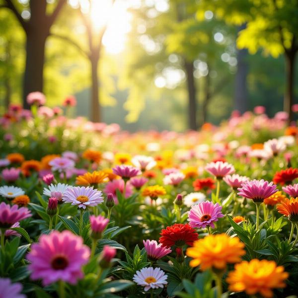 Sonhar com flores coloridas simboliza alegria e esperança.