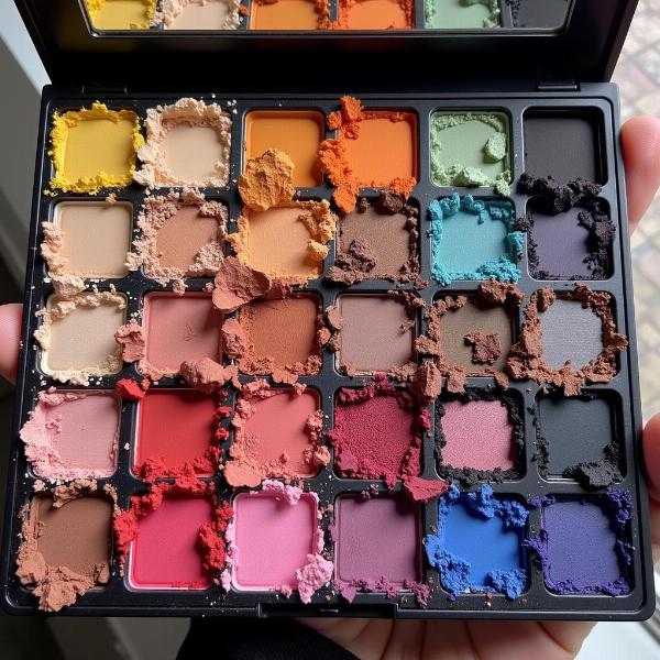 Sonhar com paleta de maquiagem com diversas cores