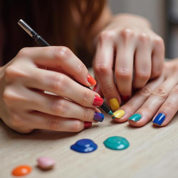 Sonhar com pintar as unhas: Criatividade e autoexpressão.