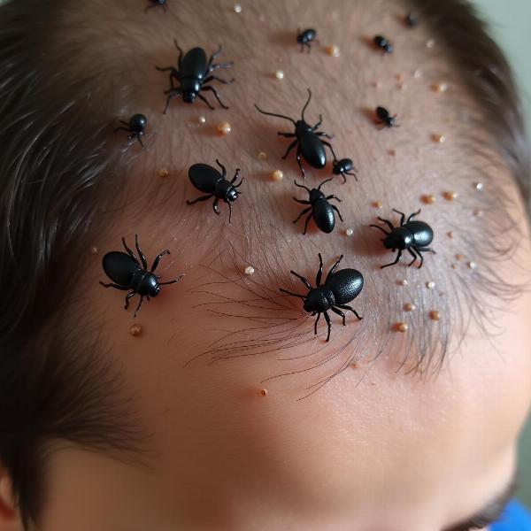 Sonhar com piolho preto na cabeça