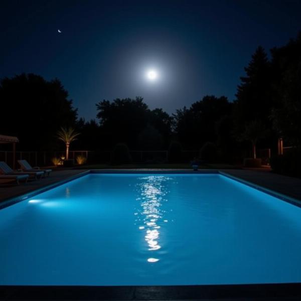 Sonhar com piscina a noite e lua cheia