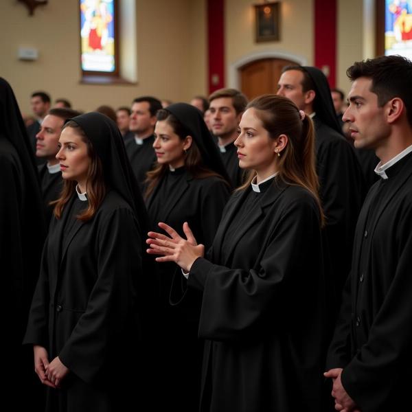 Sonhar com roupa preta em ritual religioso