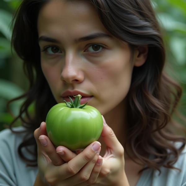 Sonho com tomate verde representando imaturidade e decisões precipitadas.