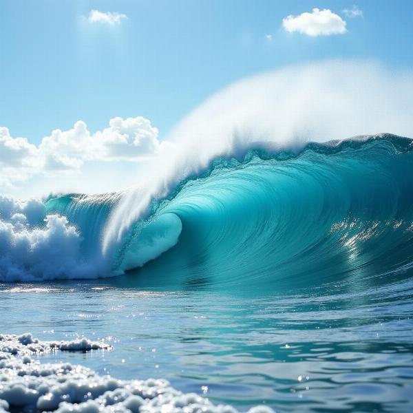 Sonhar com tsunami de água limpa simbolizando transformação pessoal.