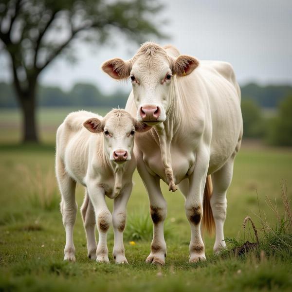 Sonhar com vaca branca e bezerro