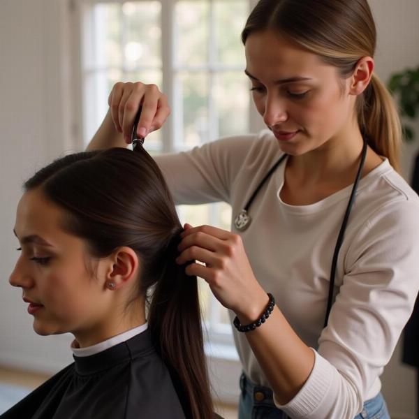 Sonhar cortando cabelo de outra pessoa