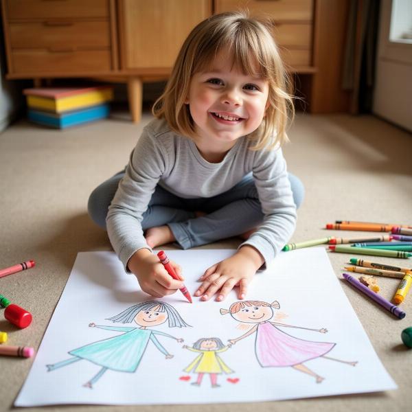 Sonhar com criança desenhando com giz de cera