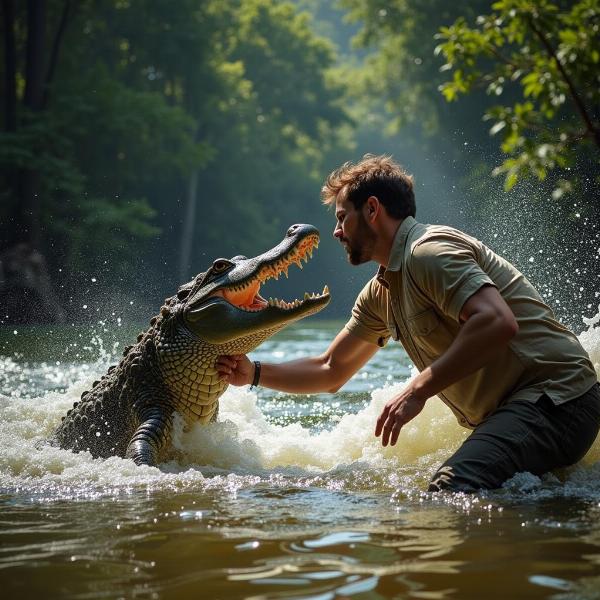 Sonho com crocodilo atacando representando o enfrentamento de medos