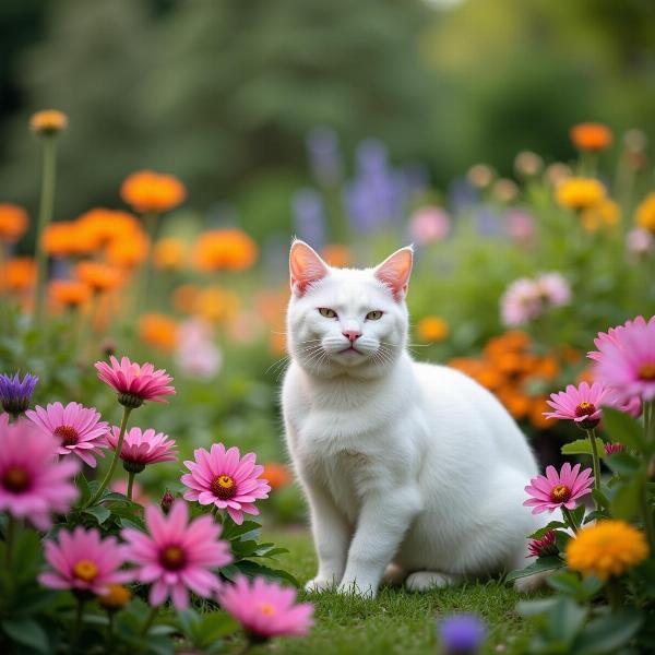 Sonho com gato branco em um jardim florido: Significado e simbolismo