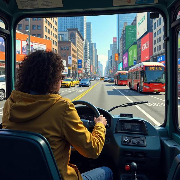 Sonho de dirigir ônibus em cidade lotada