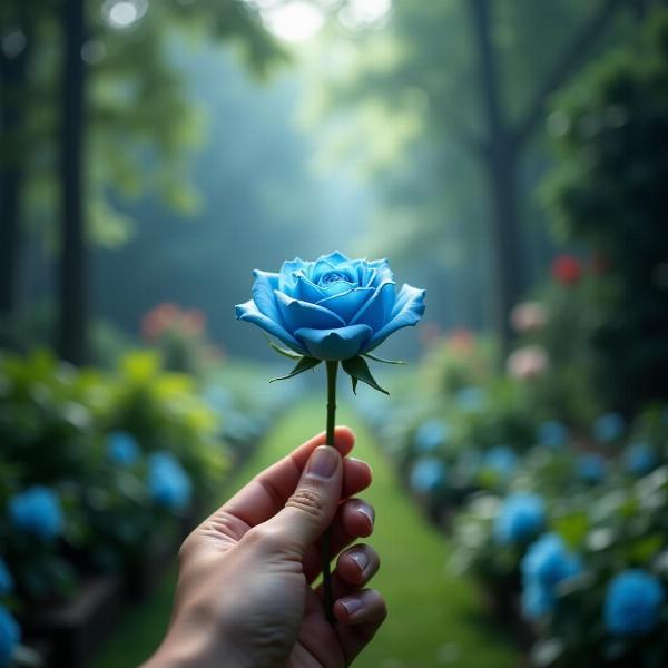 Sonho com rosa azul e amor idealizado