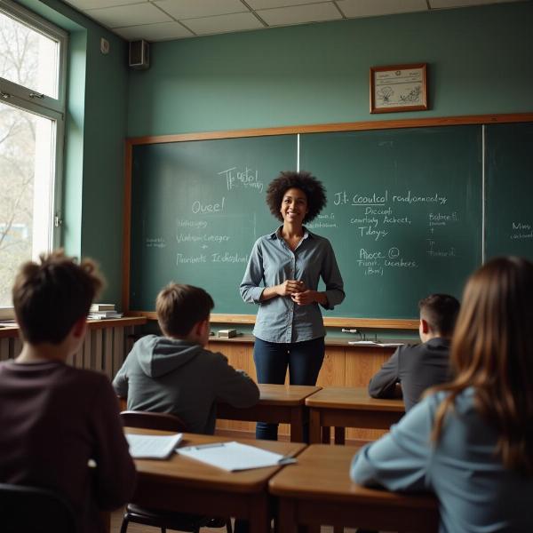 Sonhando com um professor na sala de aula