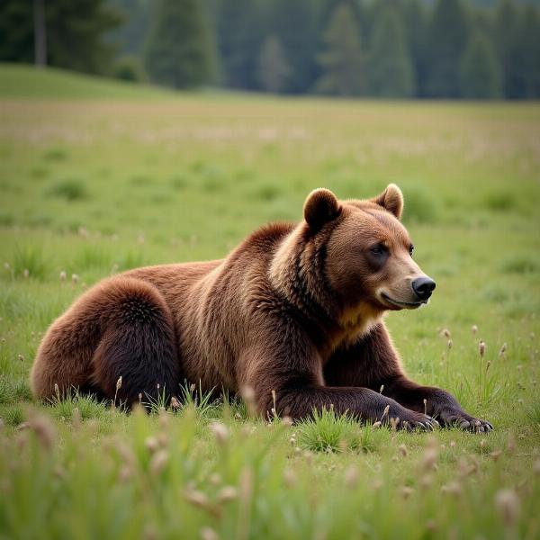 Sonho com urso marrom e natureza