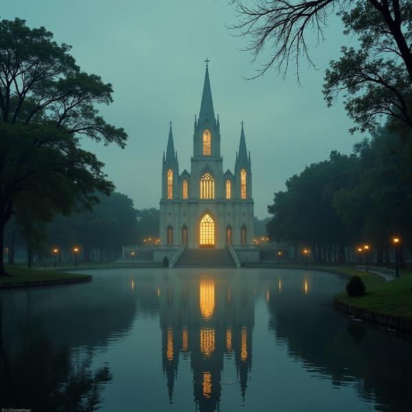 Sonhos em Brasília com a Catedral e o Lago Paranoá