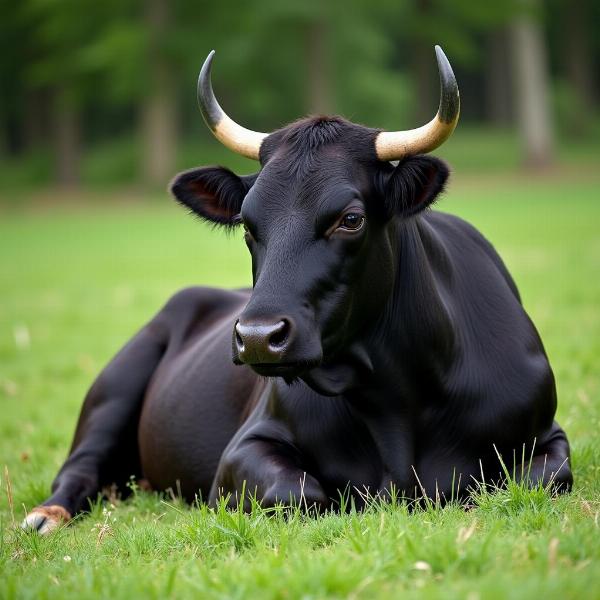 Touro preto manso em sonho: símbolo de paz interior e tranquilidade.