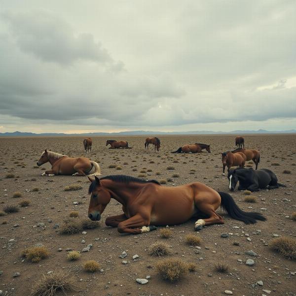 Interpretação do sonho com cavalos mortos