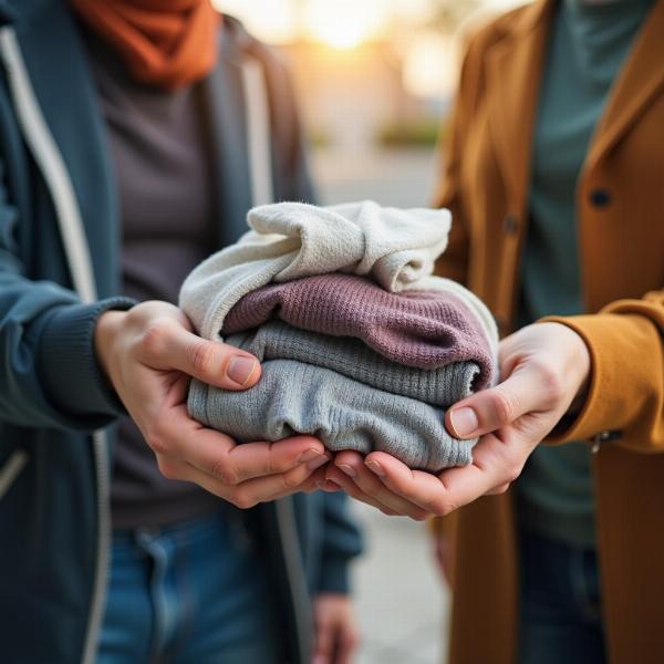 Sonhando em doar roupas e ajudar o próximo