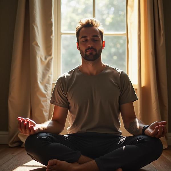 Homem Meditando Após o Sonho