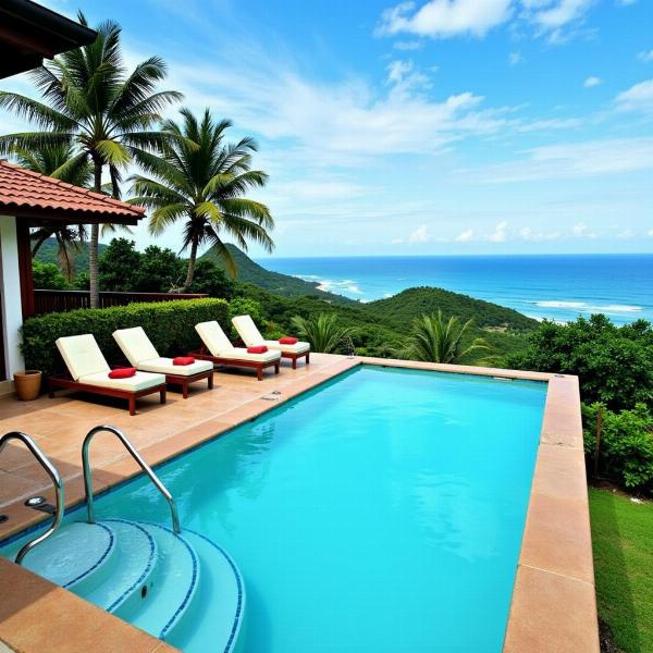 Pousada em Jurerê com piscina e vista para o mar