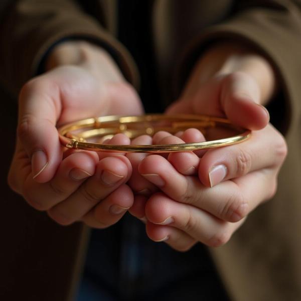 Receber uma pulseira de ouro de presente simboliza laços afetivos