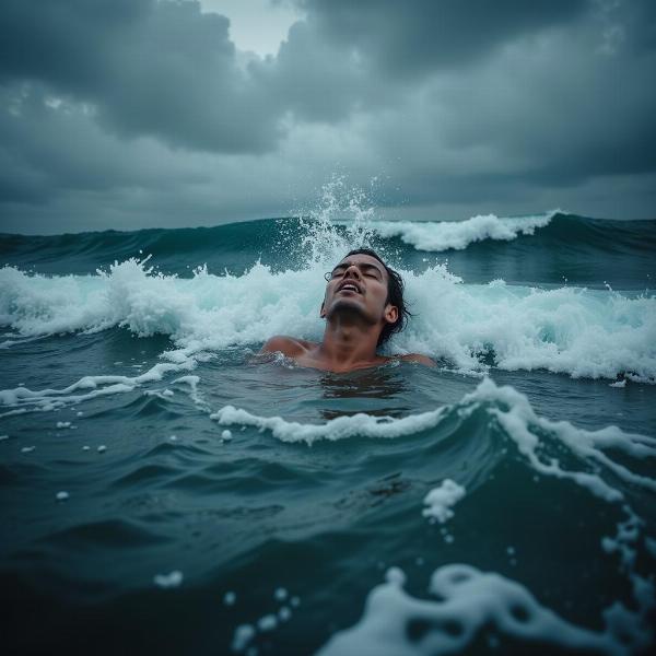 Sonho afogando no mar e ansiedade