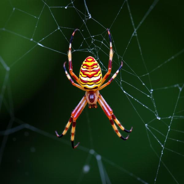 Sonhar com aranha colorida e teia