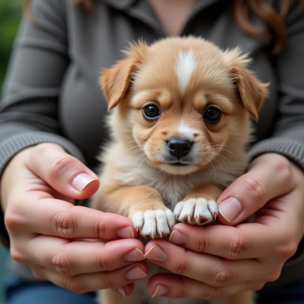 Sonhar com cachorrinho novo: Carinho