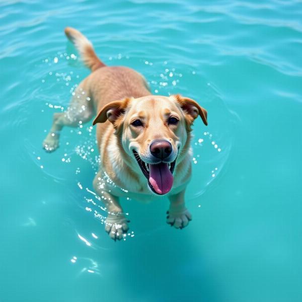 Cachorro nadando na água