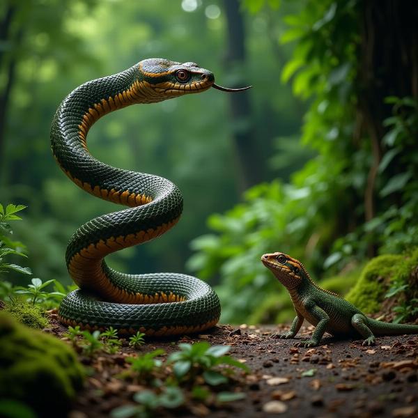 Sonhar com cobra e lagarto: Significado