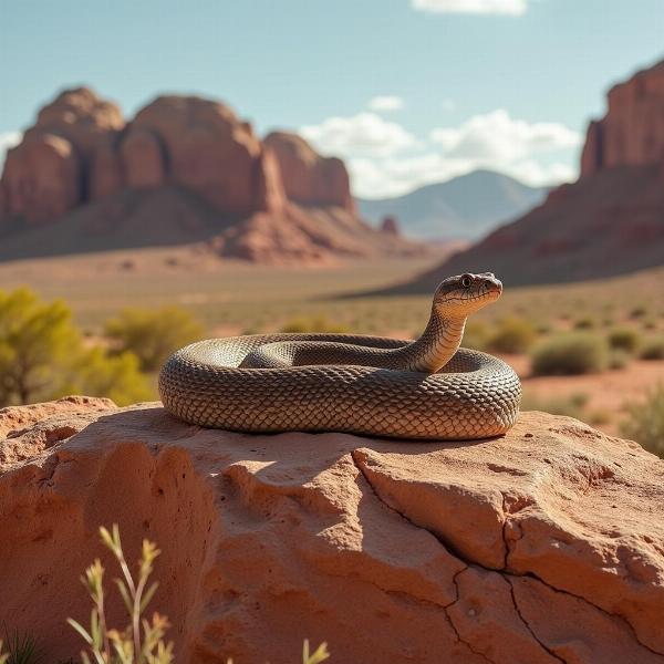 Sonhar com cobra grande marrom em cima de uma pedra