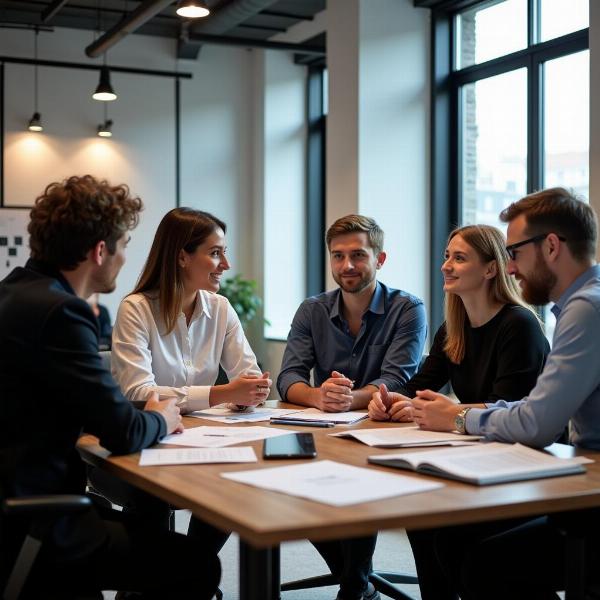 Sonhando com colegas de trabalho em uma reunião