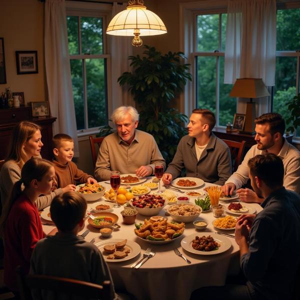 Jantar em família em sonho