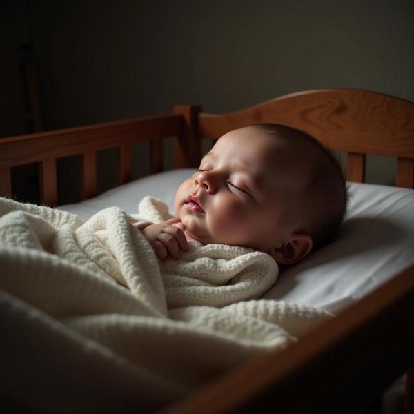 Bebê dormindo tranquilamente no berço