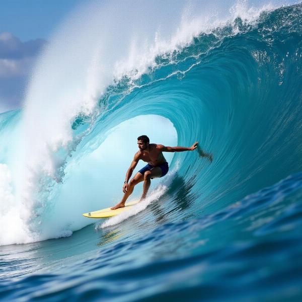 Sonhar com ondas grandes surfando